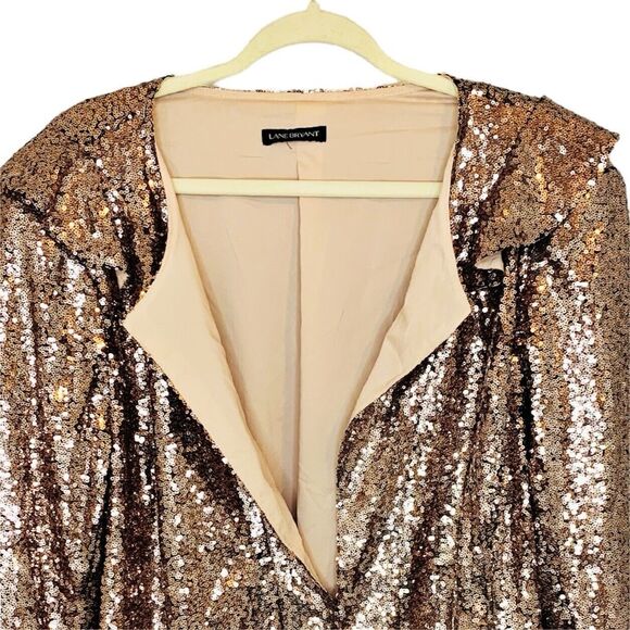 Lane Bryant All Over Sequined Jacket Size 30/32 Rose Gold / Copper - NO SIZE TAG - Picture 3 of 7